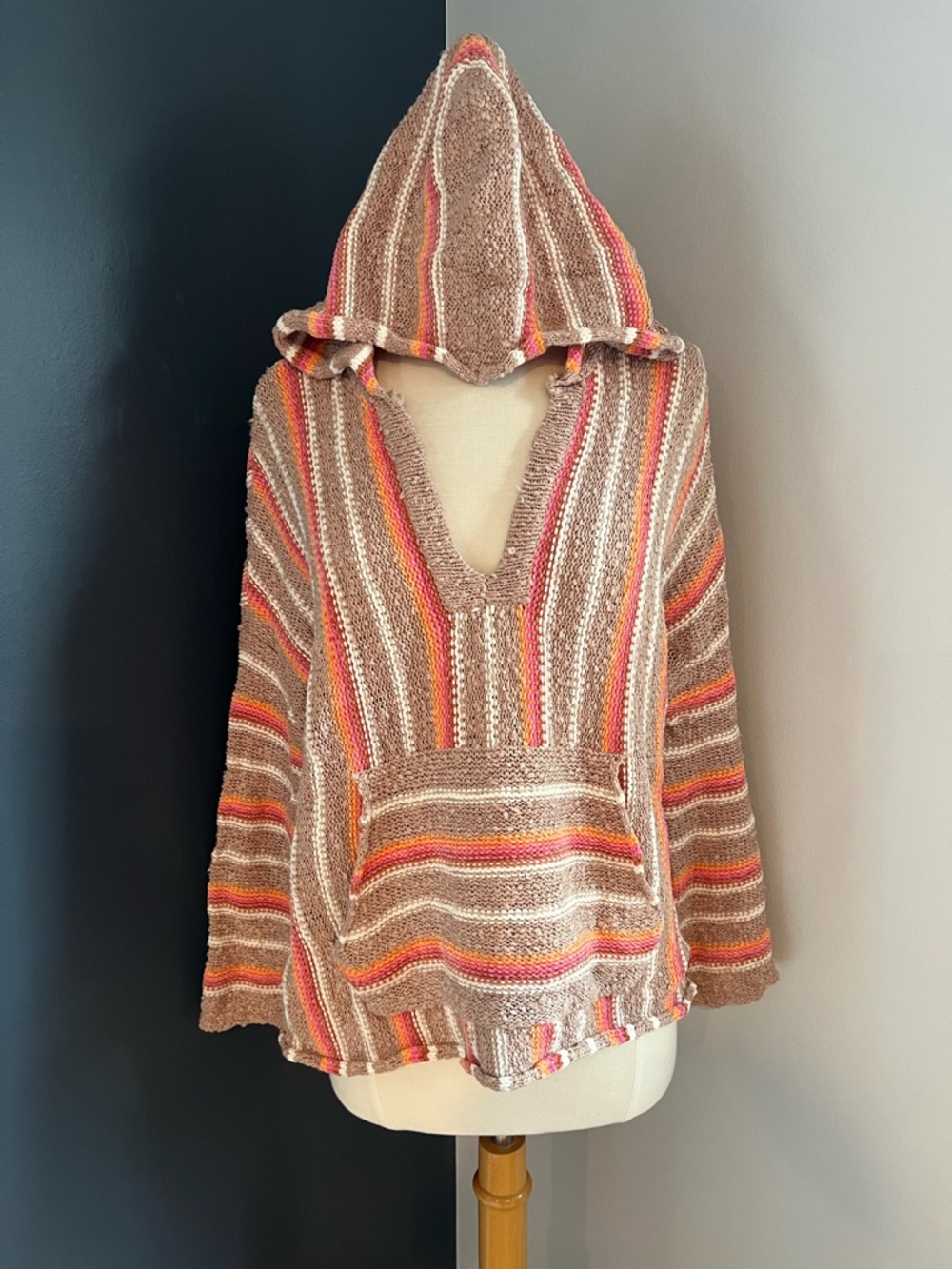 Rip Curl Striped Baja Hoodie Women’s XS Surf Style Pullover Sweater